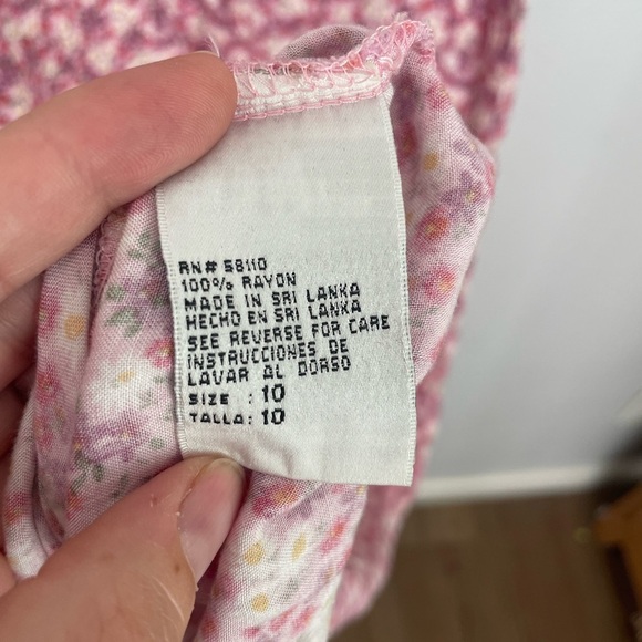 90’s Vintage Slip/Smock Pink Floral Sleeveless 100% Rayon Dress Size 10 - Picture 7 of 12
